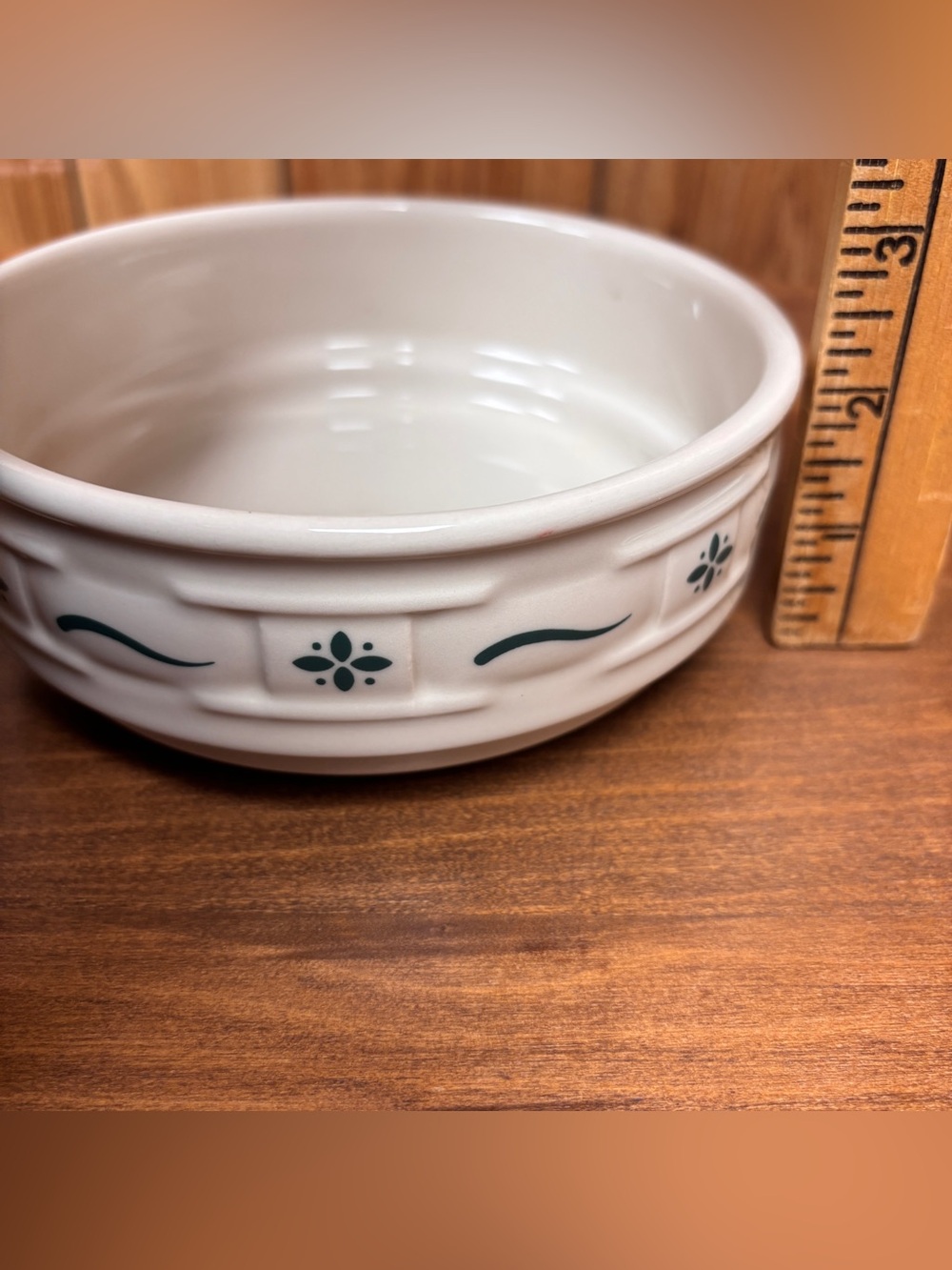 Longaberger Basket Woven Tradition Heritage Green 6" Soup Cereal Bowl USA Clasic - Picture 4 of 5